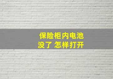 保险柜内电池没了 怎样打开